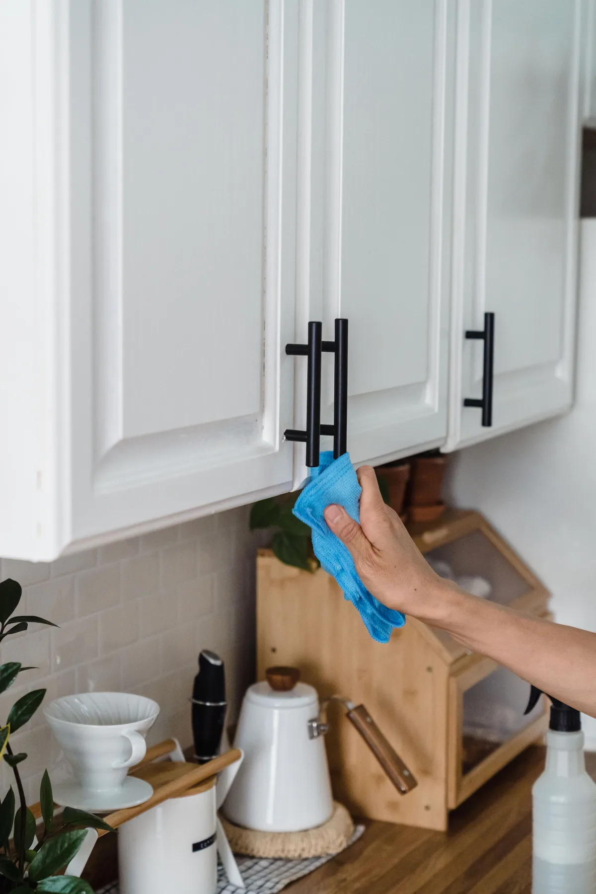 Detail cleaning on kitchen cabinetry by Pro Shine Elite